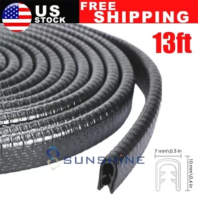 13ft U Shape Rubber Seal Car Door Edge Guard Molding Trim Protectors Strip Black • $11.81