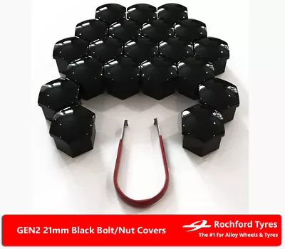 Black Wheel Bolt Nut Covers GEN2 21mm For Mazda MPV [Mk2] 99-06 • $18.94