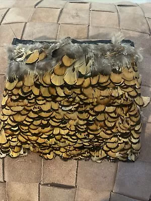 1 Yard - NATURAL GOLD Venery Pheasant Plumage Feather Trim • $10
