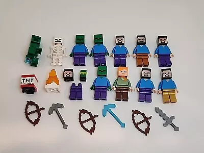 Lot Of Lego Minecraft Minifigures Steve Alex Zombie Creeper • $11.50