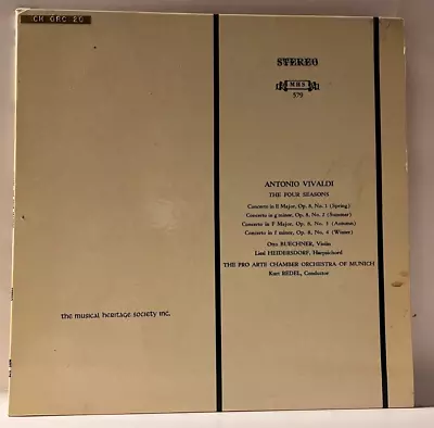 A68 Antonio Vivaldi/ Kurt Redel: The Four Seasons MHS-579 - Classical Baroque • $8