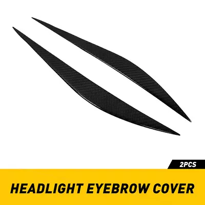 Carbon Fiber Headlight Front Eyebrow Eyelid Cover Trim For BMW 3 Series 13-19 A2 • $11.39