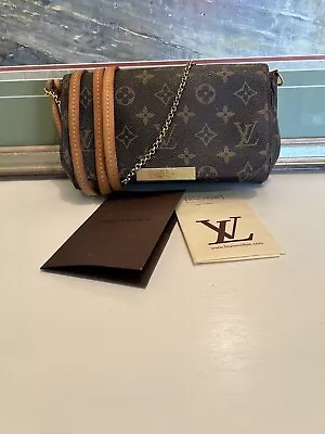 👜Louis Vuitton Favorite PM Monogram Clutch Chain LV Crossbody Purse 100% LV • $727.77