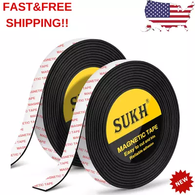 Magnet Strips With Adhesive Backing 2 Rolls 4 M Lenght Magnetic Tape For Crafts • $20.09