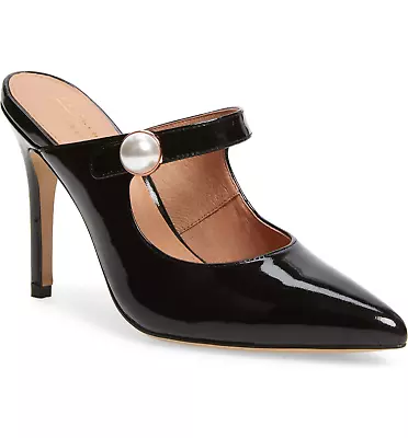 New! 7 7.5 NIB Halogen Atlantic-Pacific Black Patent Juliana Mule Heels Shoes  • $118