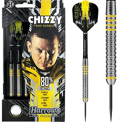 Harrows Chizzy 80% Darts Set 21g 22g 23g 24g 25g 26g Gram Tungsten Dave Chisnall • £32.95