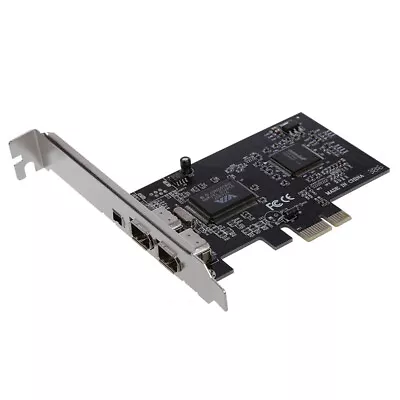 PCI Express X1 PCI-E FireWire 1394a IEEE1394 Controller Card 3 Port For4763 • £10.37