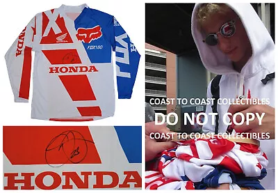 Chase Sexton Supercross Motocross Signed Fox Honda Jersey COA Proofautographed. • $349.99