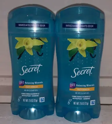 £23.95 • Buy Secret Clear Gel Antiperspirant Deodorant Cozy Vanilla 2.6 Oz 2 Pack