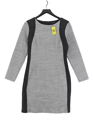 Club Monaco Women's Midi Dress UK 10 Grey Cotton With Polyester A-Line • £11.60