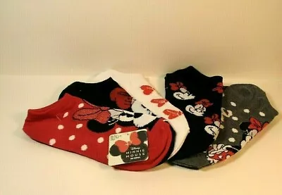 Disney Women Minnie Mouse No Show Socks 5 Pairs For Shoe Size 4-10 NEW • $14.95