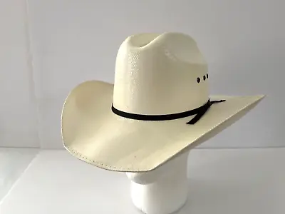 Kids White Cowboy Cowgirl Elastic Fit Hard Straw Western Hat One Size Brand New • $24.99