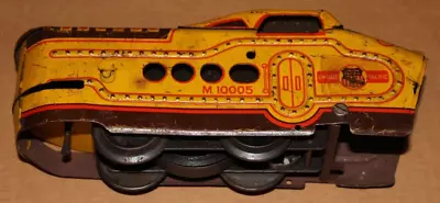 Vintage Union Pacific M10005 O-Gauge Train Engine Tin Marx No Key Yellow & Brown • $15