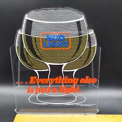 1989  BUD LIGHT MUG  Plexiglass Acrylic Beer Sign 10 1/2  X 12 1/2  X 1/4  • $22