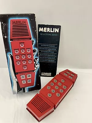 Vintage 1978 Merlin The Electronic Wizard Handheld Game Working W/Box & Manual • $89.99