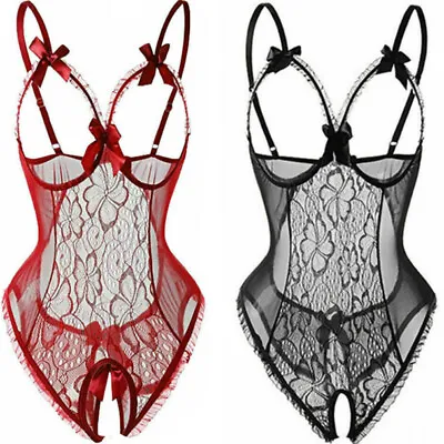£5.99 • Buy Women Ladies Sexy Lingerie Lace Babydoll Open Bra Crotchless Underwear Nightwear