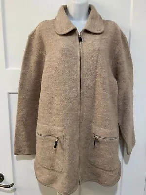 Women's J. Percy For Marvin Richards Size M Beige Boiled Wool Coat • $17.49