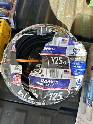 Southwire 125 Ft. 6/2 Stranded Romex SIMpull CU NM-B W/G Wire - Black. • $249.95