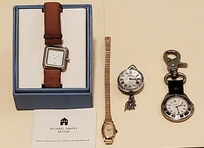 Vtg Watch Lot Michael Graves Retro-style~timex Quartz~lucerne~b.u.m. Pocket  • $19.99