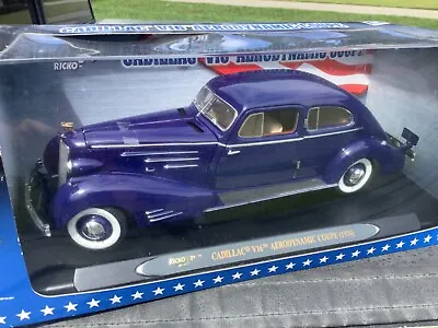 Ricko 1:18 SCALE 1934 CADILLAC V16 AERODYNAMIC COUPE BLUE  Very Nice Details • $119.99