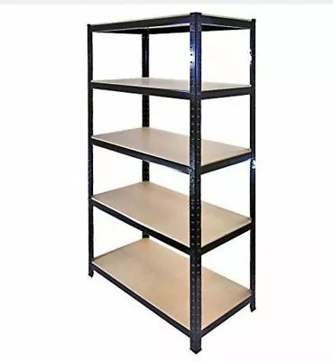 EAZILIFE 1.8m Tall Black 5 Tier Heavy Duty Boltess Metal Shelving Unit  • £39.99