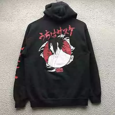 Naruto Shippuden Sasuke Uchiha Anime Manga TV Sweatshirt Hoodie Mens Small Black • $24.99