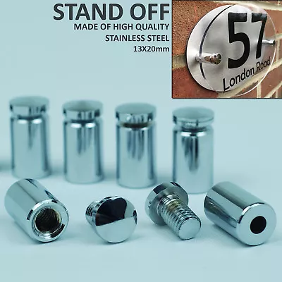 10X Stand Off Fixings Bold Glass Acrylic Sign Wall Support Standoff Pins 13X20mm • £14.49