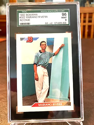 Mariano Rivera 1992 Bowman Rookie Card #302 Graded SGC 96 Mint 9 Hall Of Fame • $99.95