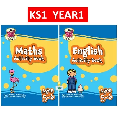 KS1 Year 1 Maths English Activity Books Home Learning With Answer Ages 5-6 Cgp • £8.99