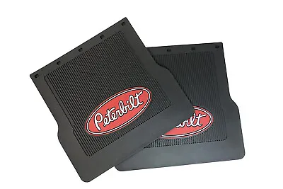 Peterbilt Trucks 16 -18  X 17  X 1/4  MF0004P Black Rubber Logo Mud Flaps-Set • $109.99