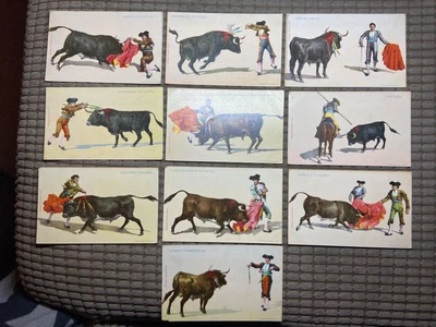 £7 • Buy 10 Vintage Spanish Postcards - Nobrega's English Bazar - Bullfighting 1910