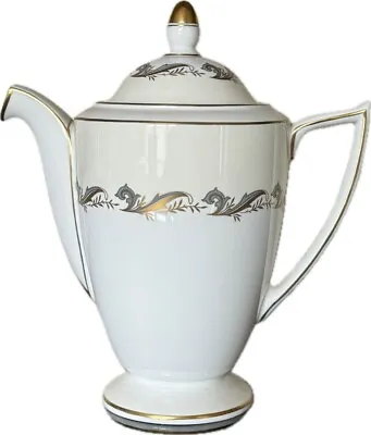 Minton Gold Laurentian H5184 Tea Pot & Lid (Gold & Gray)  PERFECT • $99.95