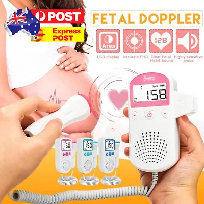 Fetal Doppler Meter LCD Baby Heart Beat Rate Monitor FHR Probe Pregnancy Fetu AU • $18.99