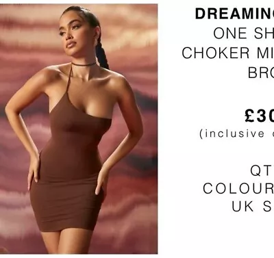 Brown Oh Polly Mini Dress Bodycon Dress Size Small • £1.50