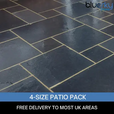 Black Limestone Paving Patio Slabs | 4 -Size Patio Pack | Videos | Samples  • £2.50