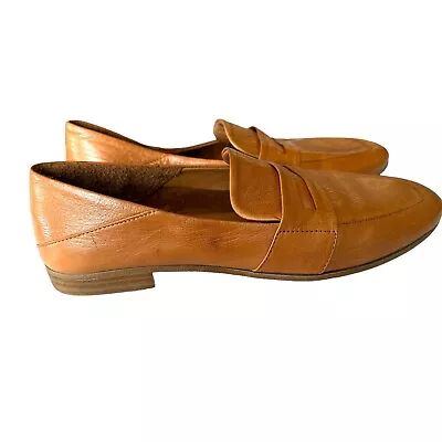 Miz Mooz Leather Loafers Shoes Slip On Flats Tan Women Size EU 36 US 5.5-6 • $40