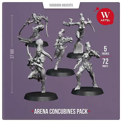 Arena Concubines Pack - Dark Eldar Wyches 28mm Miniatures Daemonettes • $44.99