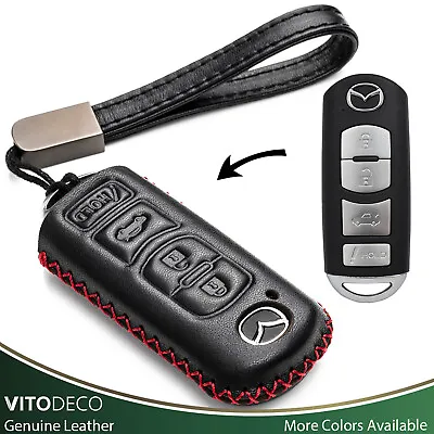 Vitodeco Leather Smart Key Fob Case For Mazda 3 6 CX-5 CX-7 CX-9 MX-5 Miata • $13.99