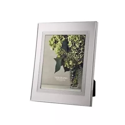 Wedgwood Vera Wang Blanc Sur Blanc 8 X 10 Picture Frame Silver Plate New In Box • $90.54