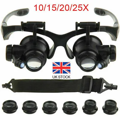 £9.99 • Buy 25X Magnifier Magnifying Eye Glass Loupe Jeweler Watch Repair Kit With LED Light