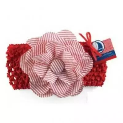 Mud Pie Boathouse Baby Red Crochet Seersucker Headband • $4