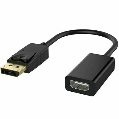 Displayport Dp To Hdmi Female Cable Adaptor Lead Lcd Pc Av Hdtv Laptop Converter • £2.98