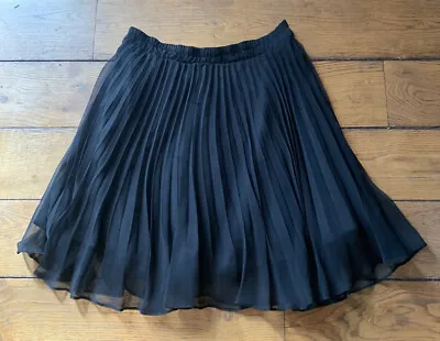 £3.99 • Buy Lovely Zack Black Pleated Flared Chiffon Evening  Short Skirt Size 10/12