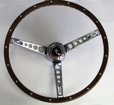 NEW 1965 - 1966 Mustang Pony Steering Wheel Original Woodgrain Deluxe Complete • $368.95