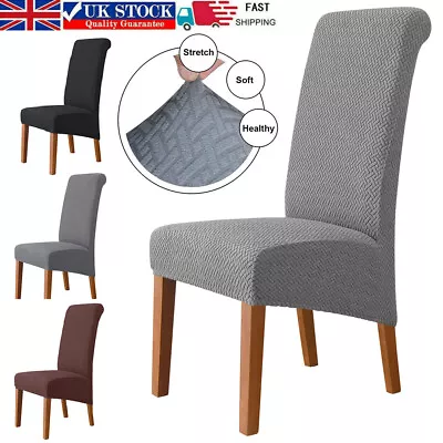 Large Dining Chair Seat Covers Banquet Home Protective Stretch Removable Cover • £4.99