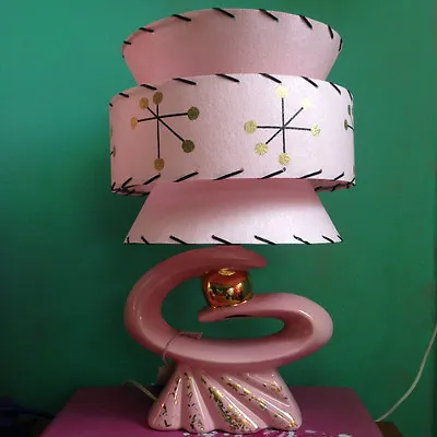 Mid Century Vintage Style Tapered 3 Tier Fiberglass Lamp Shade Modern Small  • $89