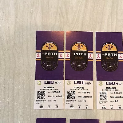 LSU Vs AUBURN 10/14/23 Full Actual Paper Ticket Great Condition  One Per Price • $3.99