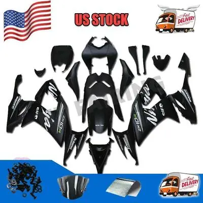 Injection Fit For Kawasaki 2008-2010 ZX10R Black White ABS Fairing Kit F051 • $549.99