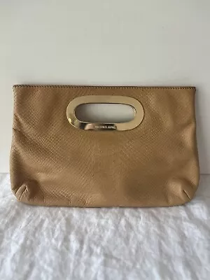 Michael Kors Berkley Clutch Tan Embossed Leather • $65