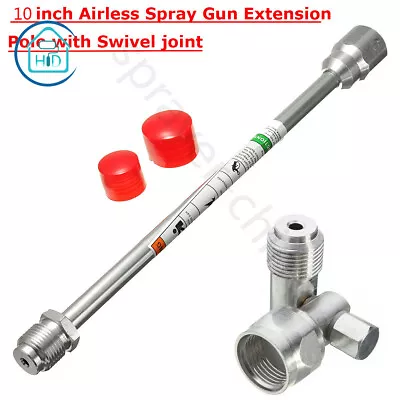 Airless Paint Spray Gun 10 Inch Extension Pole With Swivel Joint Adapter Tool • $13.51